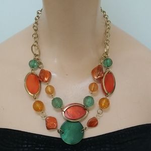 Large Beaded Statement Bib Necklace